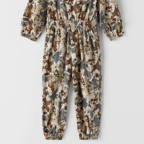 ZARA Kids Printed Fine-Waled Corduroy Jumpsuit - Picture 3 of 4